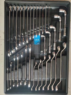 シルバー 7 ドラワー ツール トロッキー と 5 層 323 PCS CRV 耐久 ツール セット 鉄 ガレージ ストレージ ローラー キャビネット