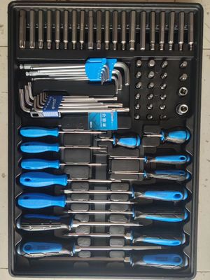 シルバー 7 ドラワー ツール トロッキー と 5 層 323 PCS CRV 耐久 ツール セット 鉄 ガレージ ストレージ ローラー キャビネット