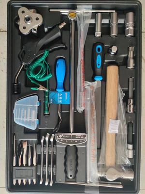 シルバー 7 ドラワー ツール トロッキー と 5 層 323 PCS CRV 耐久 ツール セット 鉄 ガレージ ストレージ ローラー キャビネット